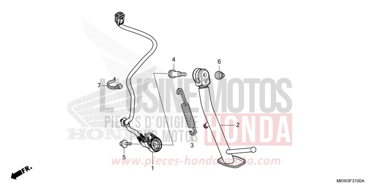 BEQUILLE LATERALE von NC750X DCT GRAND PRIX RED (R380) von 2021